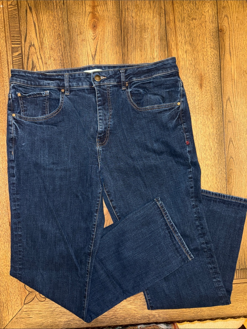 Warp + Weft Men's Dark Blue Straight Jeans